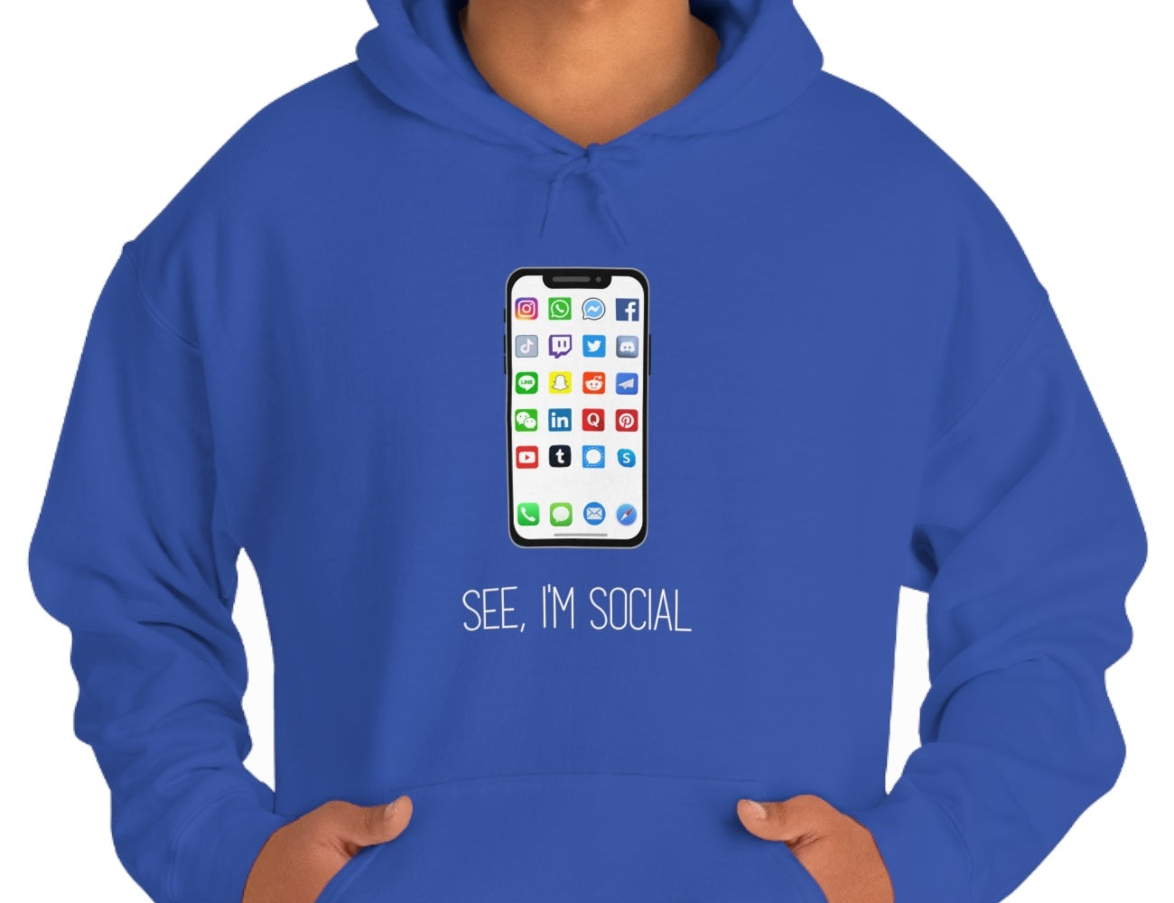 "See, I'm Social" Unisex Hooded Sweatshirt